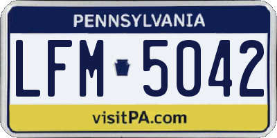 PA license plate LFM5042