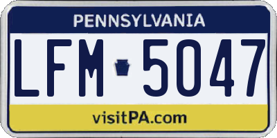 PA license plate LFM5047