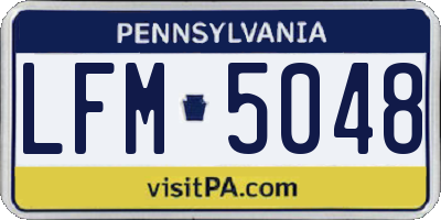 PA license plate LFM5048