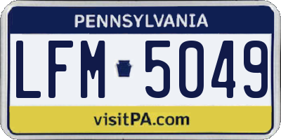 PA license plate LFM5049
