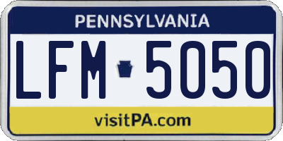 PA license plate LFM5050