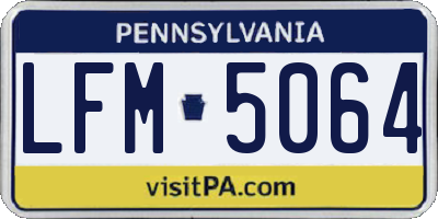 PA license plate LFM5064