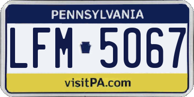 PA license plate LFM5067