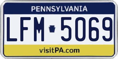 PA license plate LFM5069
