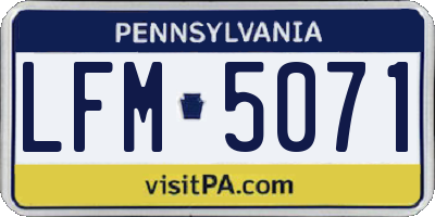 PA license plate LFM5071