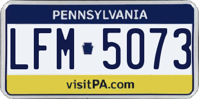 PA license plate LFM5073