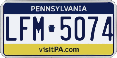 PA license plate LFM5074
