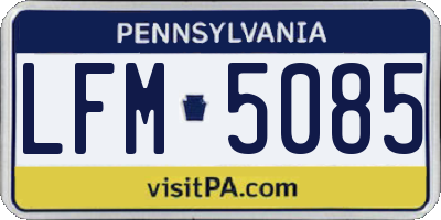 PA license plate LFM5085