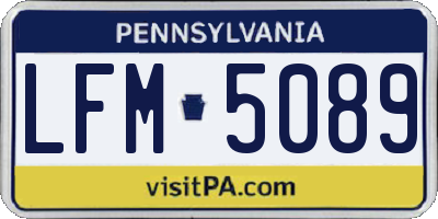 PA license plate LFM5089