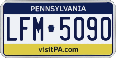 PA license plate LFM5090