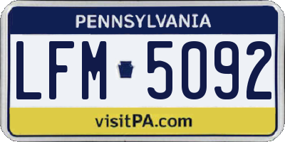 PA license plate LFM5092