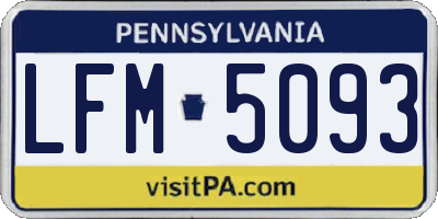 PA license plate LFM5093