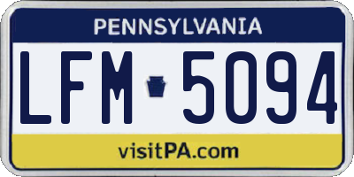 PA license plate LFM5094