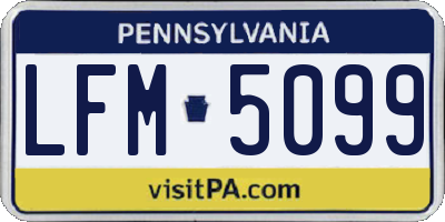 PA license plate LFM5099
