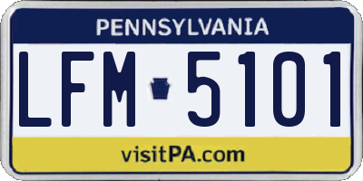 PA license plate LFM5101