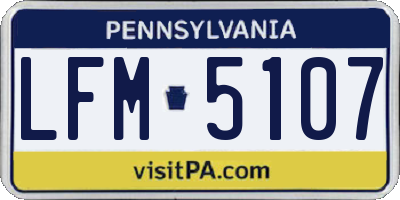 PA license plate LFM5107