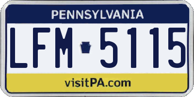 PA license plate LFM5115