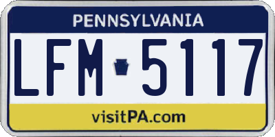 PA license plate LFM5117