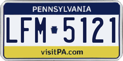 PA license plate LFM5121