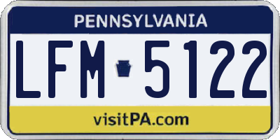 PA license plate LFM5122
