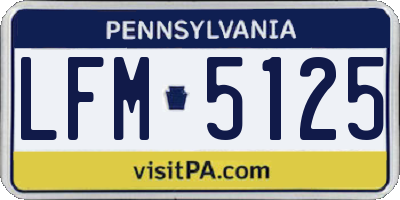 PA license plate LFM5125