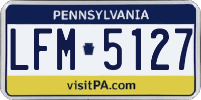 PA license plate LFM5127