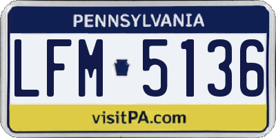 PA license plate LFM5136