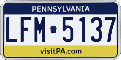 PA license plate LFM5137