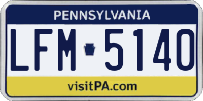 PA license plate LFM5140