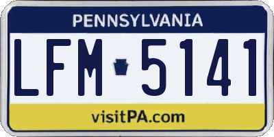 PA license plate LFM5141
