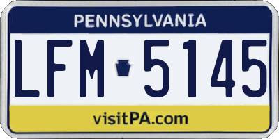 PA license plate LFM5145