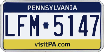 PA license plate LFM5147