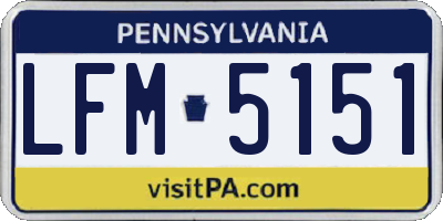 PA license plate LFM5151