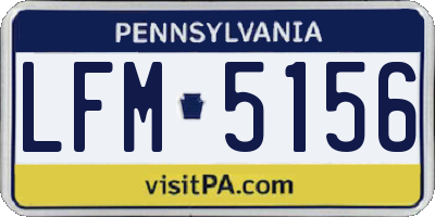 PA license plate LFM5156