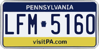 PA license plate LFM5160