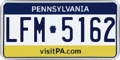 PA license plate LFM5162