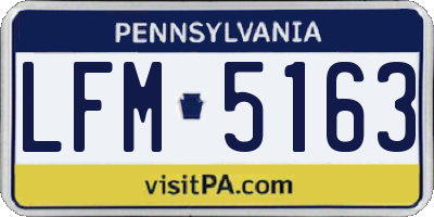 PA license plate LFM5163