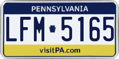 PA license plate LFM5165