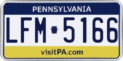 PA license plate LFM5166