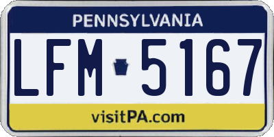 PA license plate LFM5167