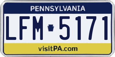 PA license plate LFM5171