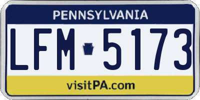 PA license plate LFM5173
