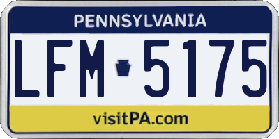 PA license plate LFM5175