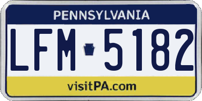 PA license plate LFM5182
