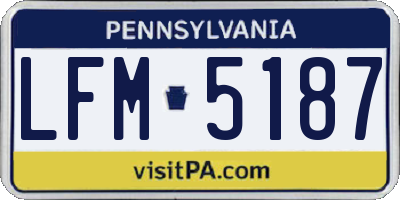 PA license plate LFM5187