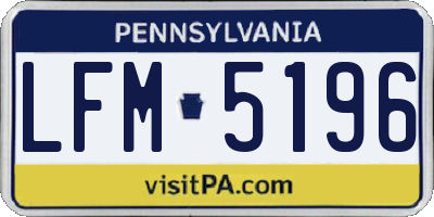 PA license plate LFM5196