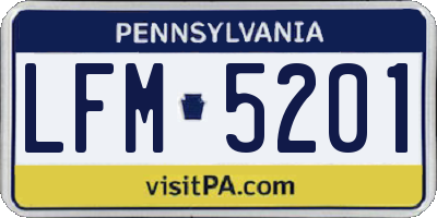PA license plate LFM5201