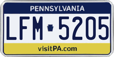 PA license plate LFM5205