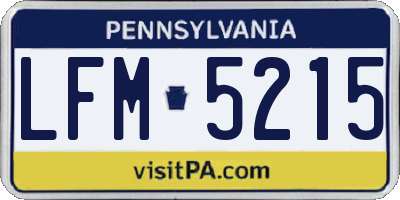 PA license plate LFM5215