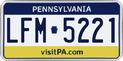 PA license plate LFM5221